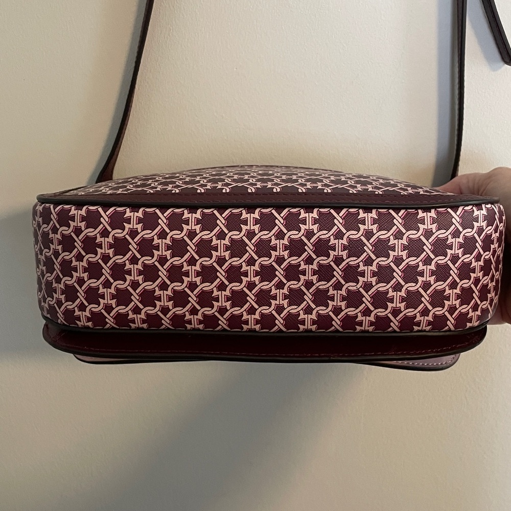 Kate Spade Maroon, Spade Patterned Crossbody Bag, Like New, Used Only One Time - Picture 4 of 14
